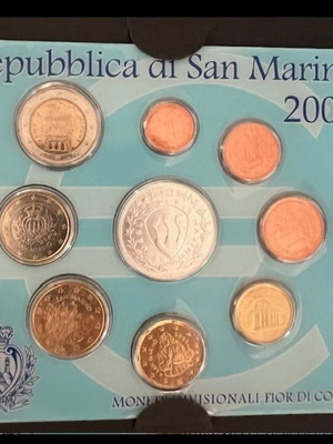 San Marino BU coin set 2003 new with 5 euro silver coin