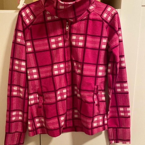 Fleece jacket like new, size XL, white and pink