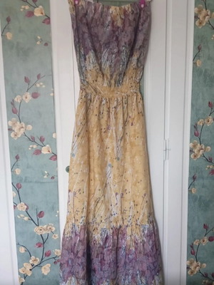 Maxi boho strapless dress Virgin Prunes by Mikró like new, multicolor