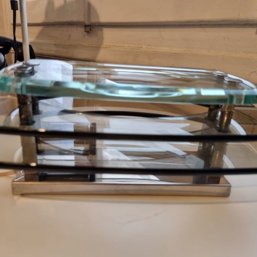 Mid-Century Wall Lamp in Tinted Glass and Chrome by Max Ingrand for Fontana Arte used, 1960s