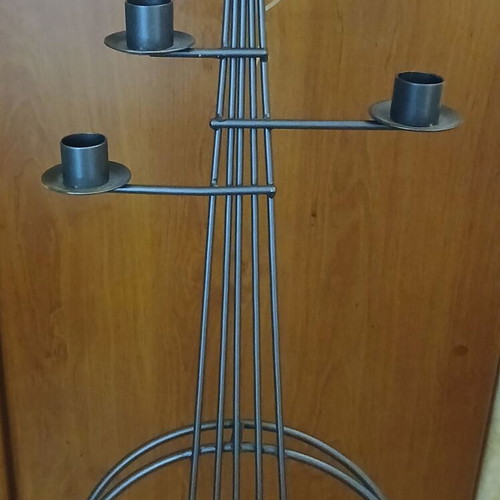 Decorative guitar candle holder, metal, 4 candles
