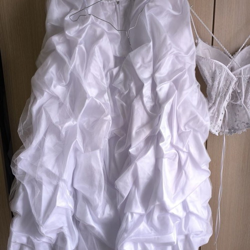 Wedding dress size L like new, two-piece with glitter and strass