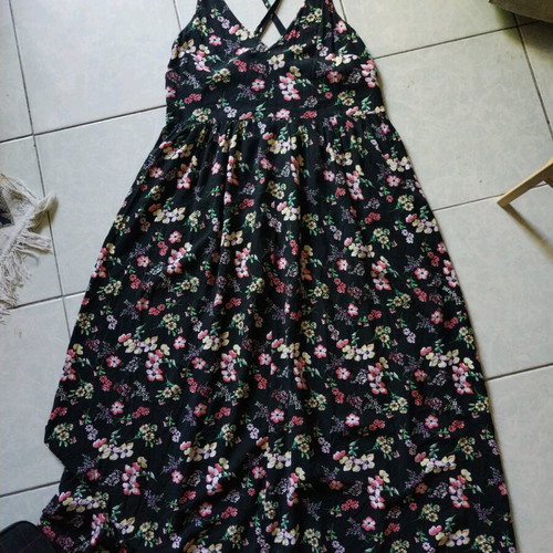 Black floral Gap dress like new, medium/large