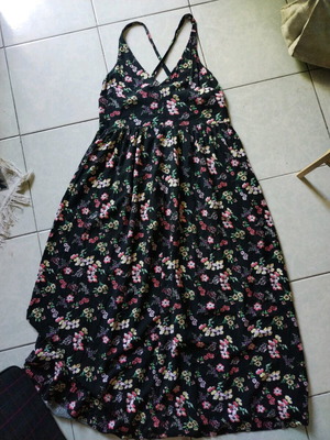 Black floral Gap dress like new, medium/large
