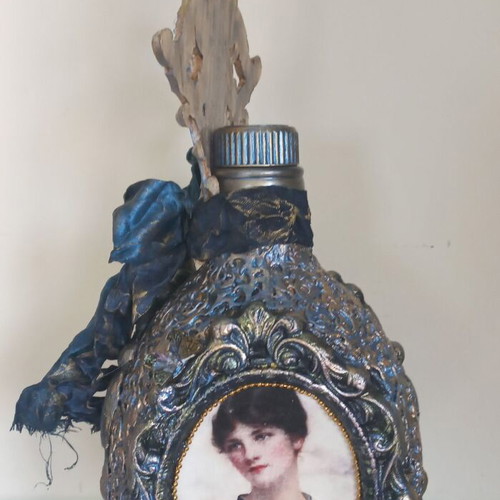 Decorative bottle handmade new, height 31 cm