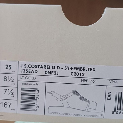 Geox children's sandals used, light gold, size 25