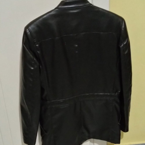 Vintage women's FENDISSIME eco leather jacket like new, black, size S