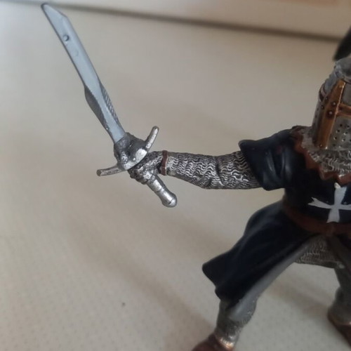 PAPO Hospitaller Knight Figure with Dark Evil Horse used
