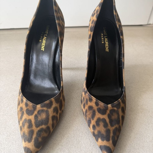 Saint Laurent Kiki Leopard Suede Pumps New