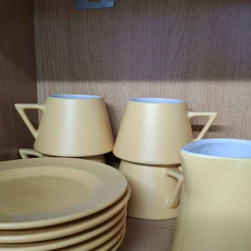 Tea set new mustard/yellow matte