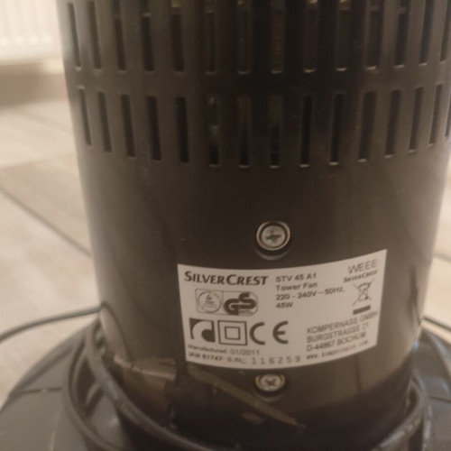 Silvercrest Tower Fan 45W like new