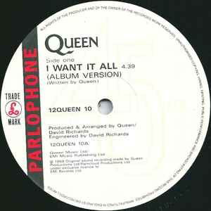 Queen I Want It All vinyl record used, rock