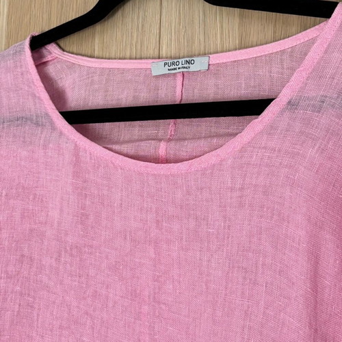 Pink linen blouse 100% linen