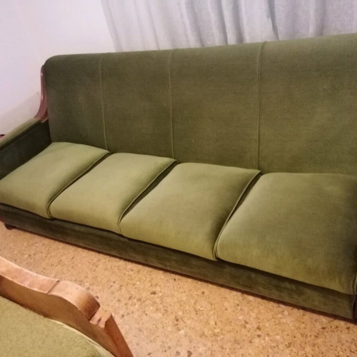 Four-seater sofa used, convertible to bed