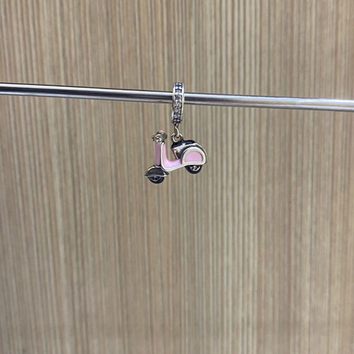 Silver Vespa charm 925 new, pink and black