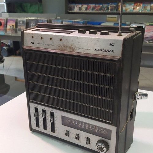 Vintage radio cassette players from the 70s-80s used