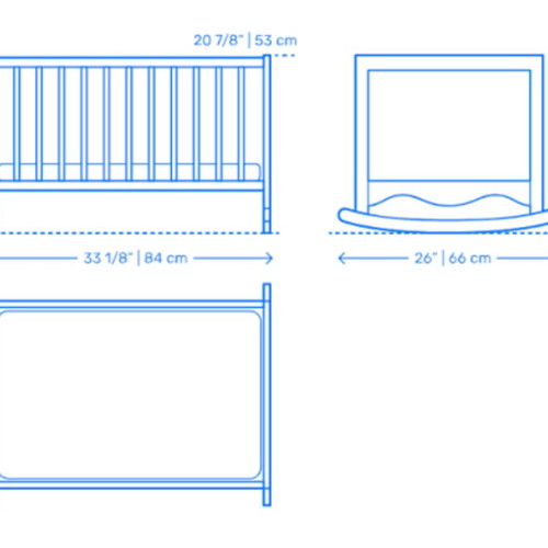 IKEA Solgul Wooden Cradle with Mattress 50x80, Like New