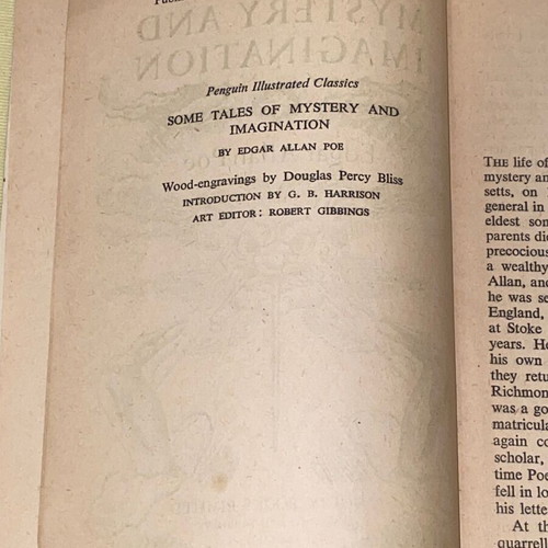Some Tales of Mystery and Imagination από Poe μεταχειρισμένο, Penguin 1938