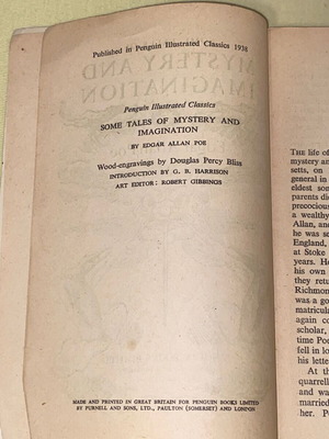 Some Tales of Mystery and Imagination από Poe μεταχειρισμένο, Penguin 1938