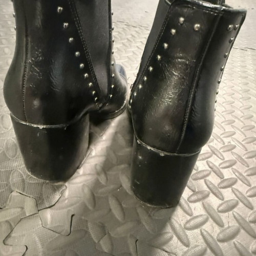 Black leather Chelsea style ankle boots used with studs size 38