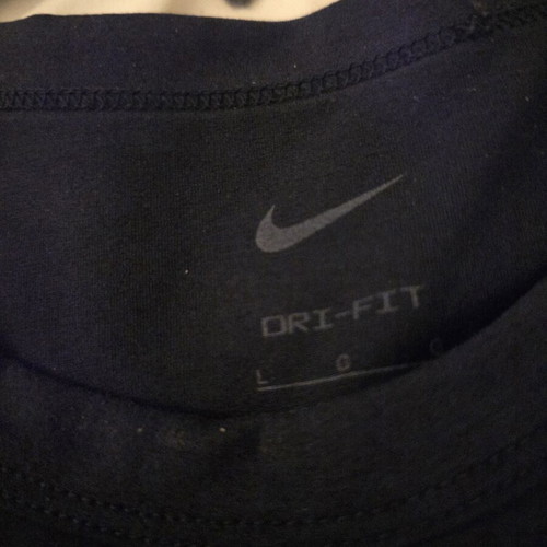 Nike Dri-Fit men's sport shirt, blue and white, size L