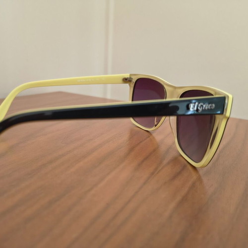 El Greco 9036 sunglasses used, unisex, black with yellow