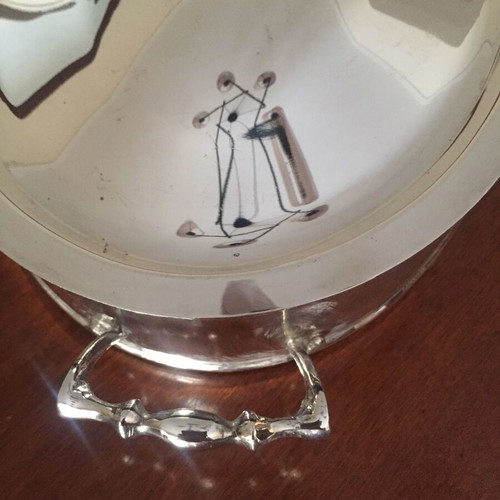 Luxury Silver-Plated Serving Dish with Integrated Pyrex Ovenproof Insert like new