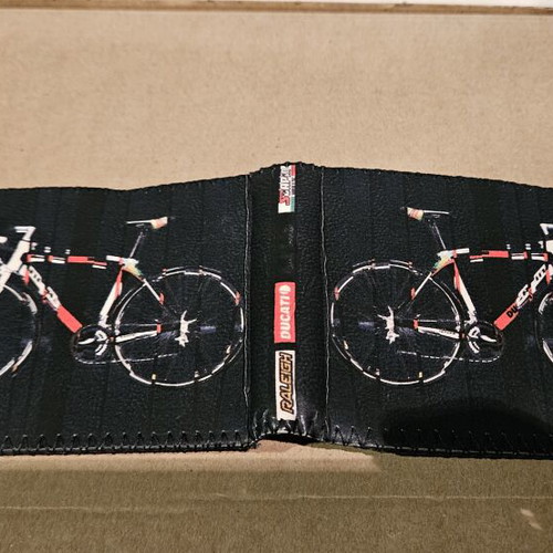 Wallet with bicycle design, black