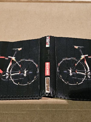 Wallet with bicycle design, black