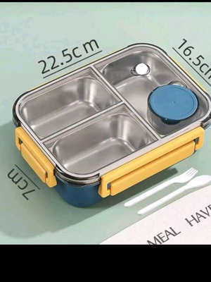 Children's stainless steel lunchbox new with 3 snack compartments