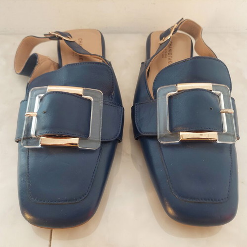 Chaniotakis leather ballerinas blue, like new