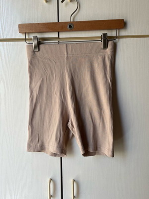Bike shorts αφόρετα, ριμπ ύφασμα μπεζ H&M μέγεθος S