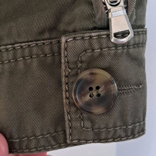 Benetton olive parka jacket like new with waist belt size S