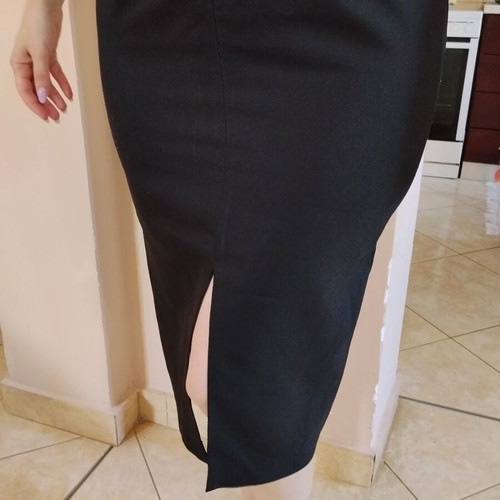 Dress with Buttons and Slit like new, black, size M