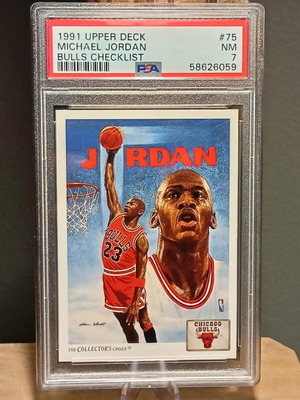Michael Jordan 1991 Upper Deck Bulls Checklist Card like new