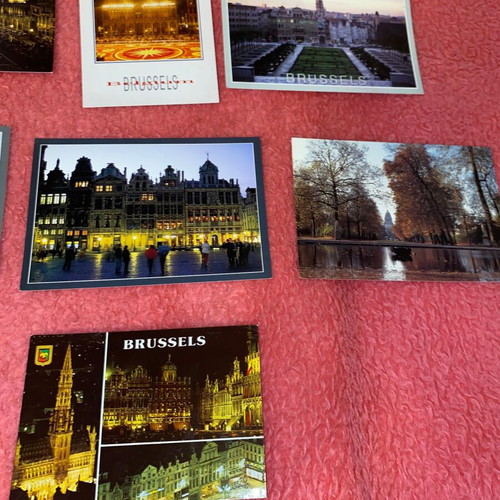 Collectible Brussels postcards 7 from the 90s from a trip