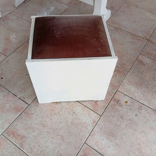 Stool like new made of quality wood with chalk paint melamine finish