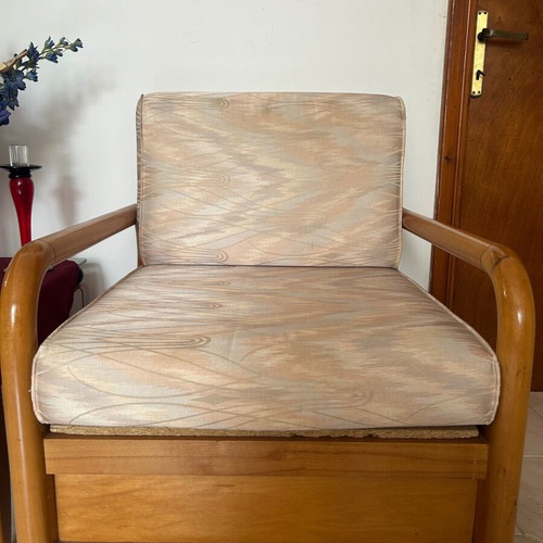 Armchairs with storage space used, set of two with cushions
