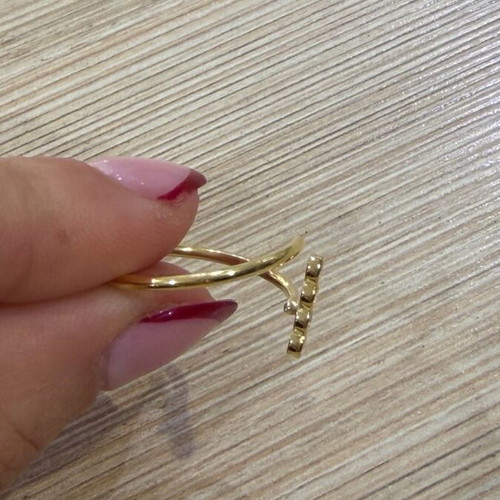 Handmade 925 silver ring gold plated with zircon new