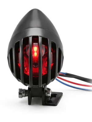 Bullet LED Motorcycle Brake Tail Light Black 12V New