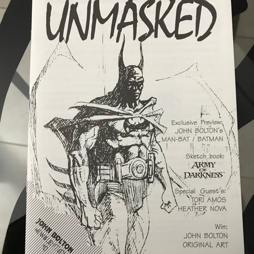 John Bolton Unmasked #1 Batman Man-Bat Preview Sketchbook new