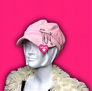 Μπερέ Οκτάγωνο Καπέλο ροζ με Αλυσίδες