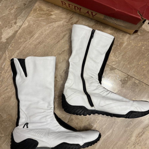 Replay Biker Boots White Size 40 refurbished, used