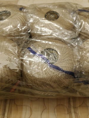 Beige No50 Crochet Thread Balls, new, pack of 6, 100% Egyptian cotton