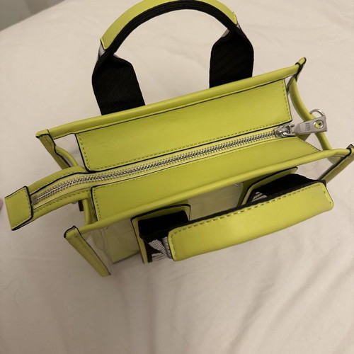 DKNY crossbody handbag, yellow-green, transparent with inner pouch
