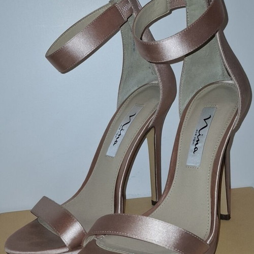 Nina New York satin pink sandals heel 12cm size 37.5 like new