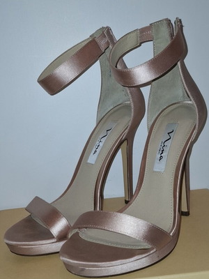 Nina New York satin pink sandals heel 12cm size 37.5 like new