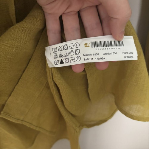 Linen shirt Massimo Dutti like new, mustard olive tone, size M