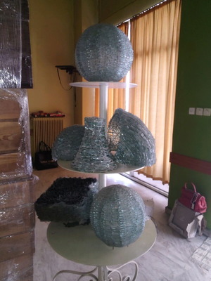 Ръчно изработена стенна композиция осветление като нова