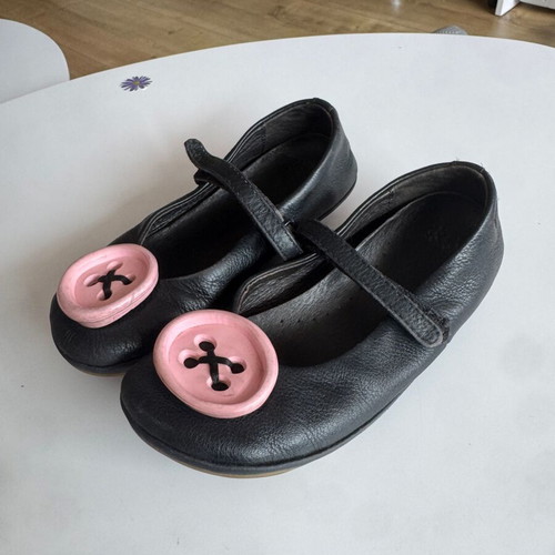 Camper Twins Black Leather Ballerinas Size 29 Used
